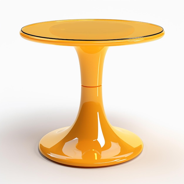 żółty szklany stół ze szklanym szczytem i czarnym krawędziem