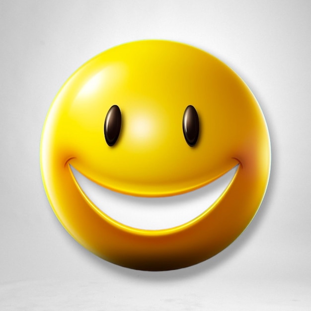 Zdjęcie Żółty uśmiechnięty emotikon w stylu realistycznych, sprytnych kreskówek