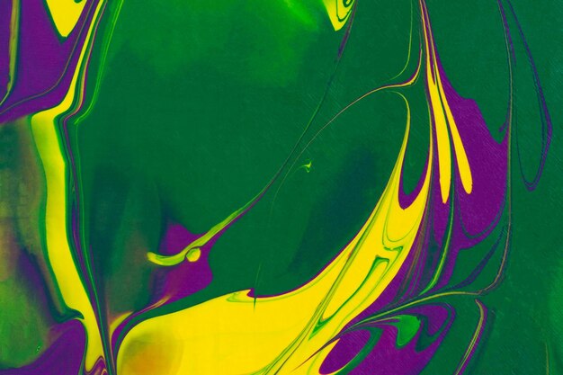 Żółty, zielony, fioletowy, płynna sztuka abstrakcyjna twórcza tło trendu Dynamiczny ruch linii