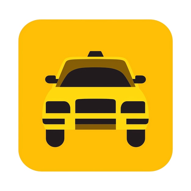 żółty znak z napisem "taxi"