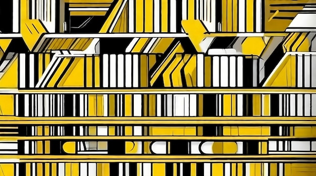 Żółty, żywy, modernistyczny abstrakt