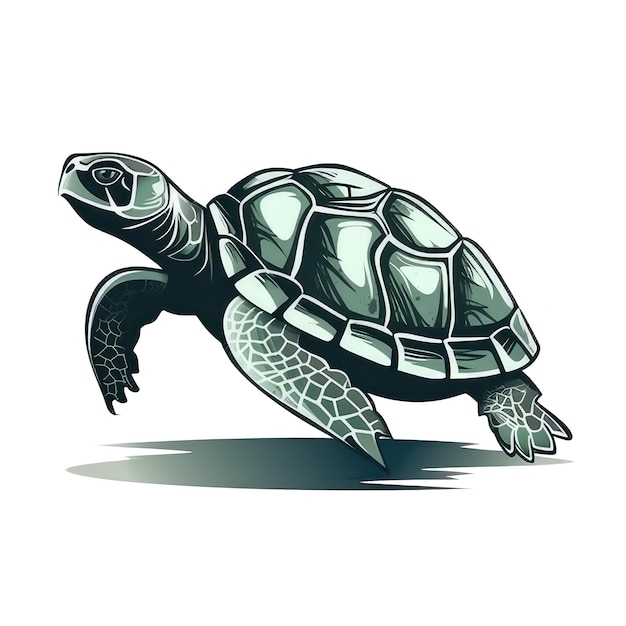 Żółw Logo Na Białym Tle Tansparent Png Generatywne AI