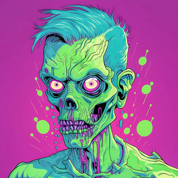 Zombie Comic Character Avatar of the Undead Generative AI