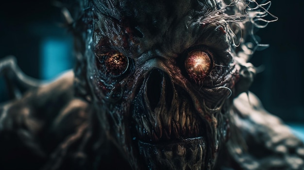 Zombie oczy zamykają generatywną sztuczną inteligencję