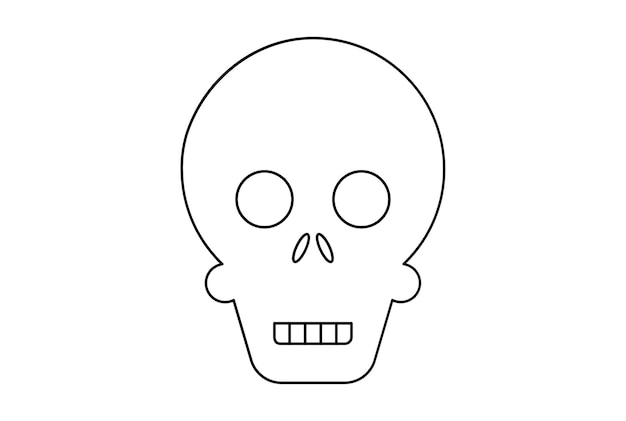 Zombie płaska ikona Halloween minimalistyczny symbol linii czarny zarys znak grafika