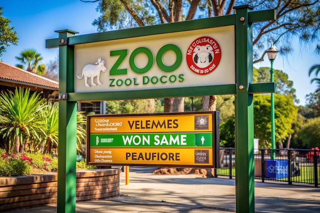 ZOO Napis na ścianie przy wejściu do zoo