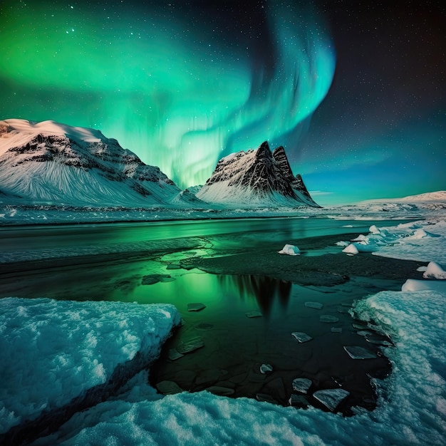 Zorza polarna Aurora Borealis 4k Arctic aurora borealis wektor zorza polarna północna naturalna p
