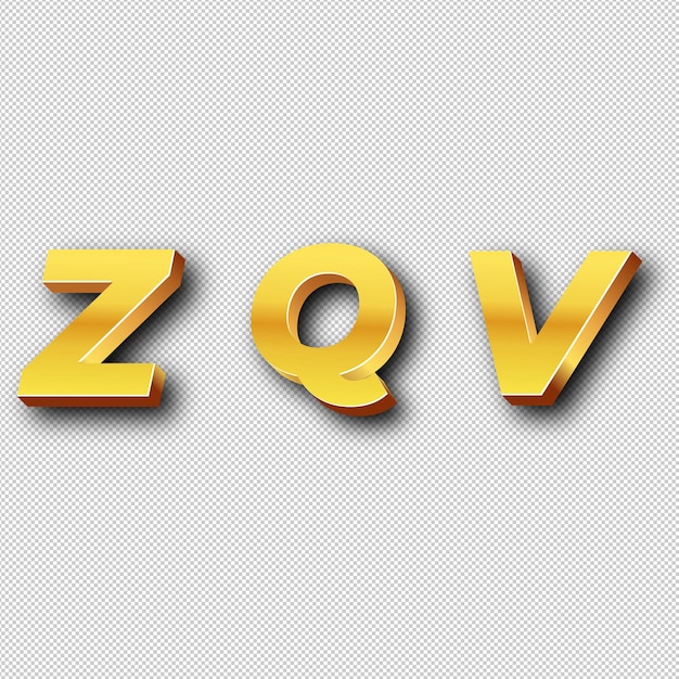 Zdjęcie zqv złote logo ikona izolowane białe tło przezroczyste