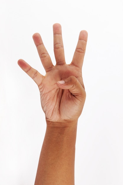 zrobić symbol czterech palców