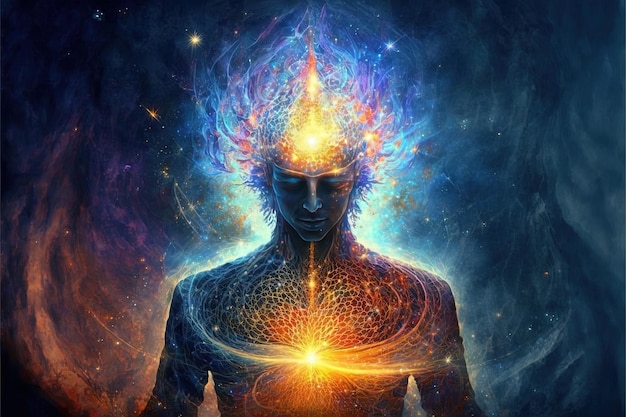 Źródło Energii Świadomości wszechświata siły życiowej Prana umysłu Boga i duchowości Generacyjnej AI