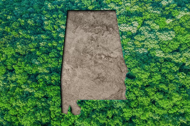 Zrównoważone siedlisko Mapa Alabamy, koncepcja środowiska