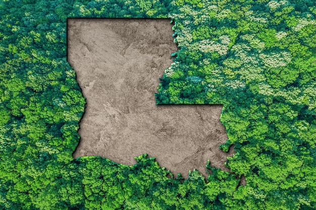 Zrównoważone siedlisko Mapa stanu Luizjana, koncepcja środowiska