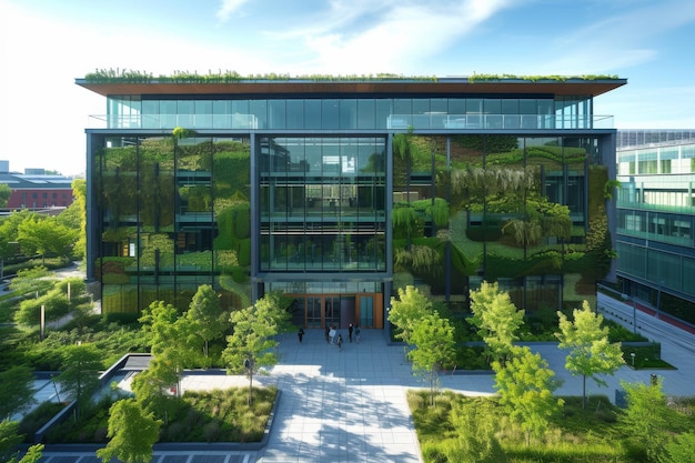 Zrównoważony budynek biurowy, który służy jako model zielonego rozwoju miejskiego