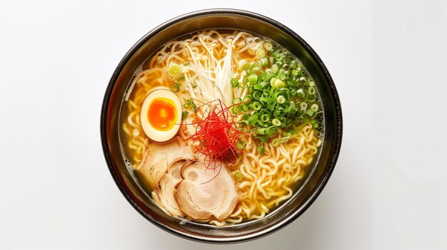 Zdjęcie zupa ramen na białym tle generative ai