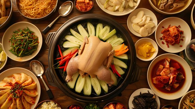 Zupa z kurczaka samgyetang ginseng