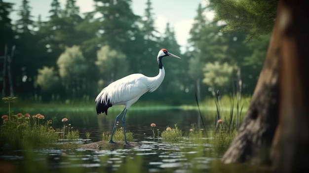 Żuraw BirdHD 8K tapety tło Stock Obraz fotograficzny