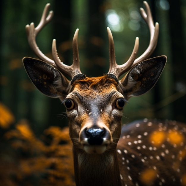 Zwierzę jelenia z trzema oczami AI Wygenerowane zdjęcia