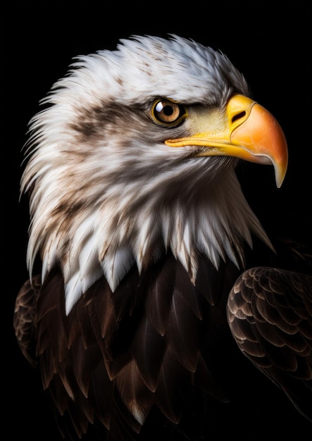 Zwierzęcy portret orła amerykańskiego na ciemnym tle koncepcyjny dla ramki