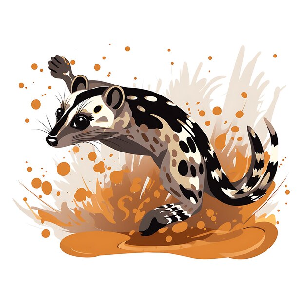 Zdjęcie zwierzęta ramka civet playful spotted civet featuring playful spots 2d cute creative design