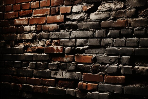 Zwietrzały materiał kamienny kształtuje szorstką teksturę starych ceglanych ścian