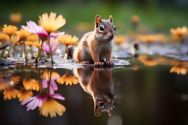 Zdjęcie zwinne zdjęcia chipmunków pokazujące akrobacje