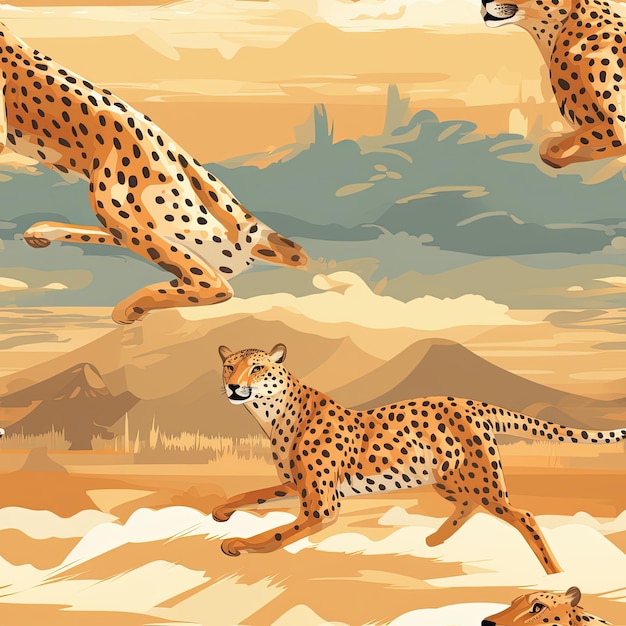 Zwinny gepard biegający po afrykańskich równinach