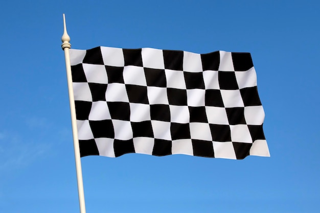 Zdjęcie zwycięska flaga w szachownicę