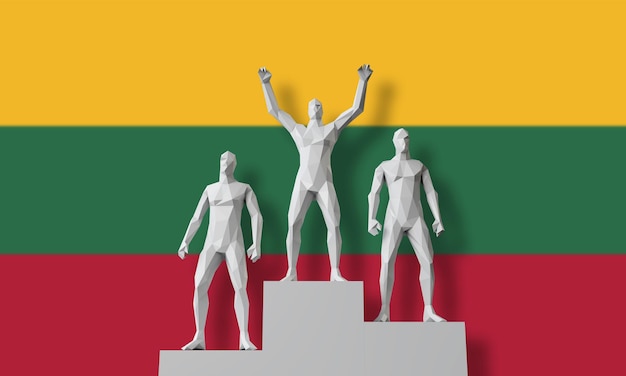 Zwycięzcy Litwy stanęli na podium zwycięzców świętując d render