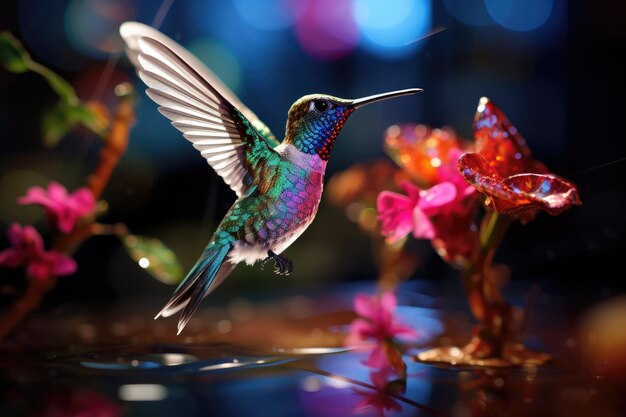 Zdjęcie Życie kolibri uchwycone na wysokiej jakości zdjęciu