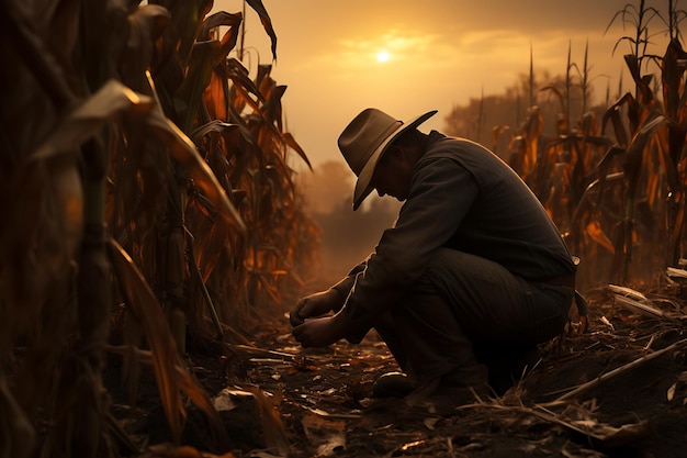 Życie na farmie związane z polami kukurydzy. Fotografia kukurydzy