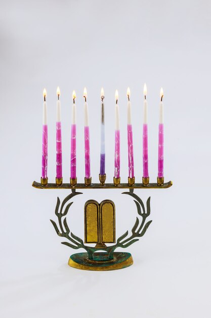 Żydowski Festiwal świateł Symbol święta Chanukkah Menora