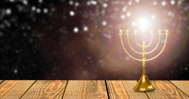 Żydowskie święto Chanuka menora lub tradycyjne świeczniki