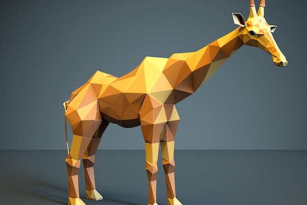 Żyrafa geomatrick low poly słodkie rysunki ai generowane sztuki