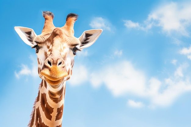 Zdjęcie Żyrafa na tle niebieskiego nieba