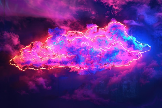 Żywa abstrakcyjna farba neonowa chmury Generuj Ai