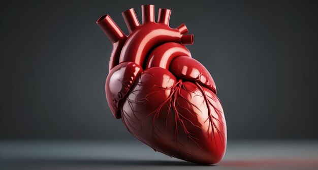 Żywa ilustracja ludzkiego serca symbolizująca miłość i żywotność