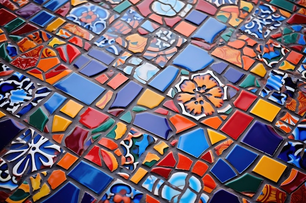 Żywa mozaika kolorowych płytek tworzących skomplikowany i atrakcyjny wizualnie wzór