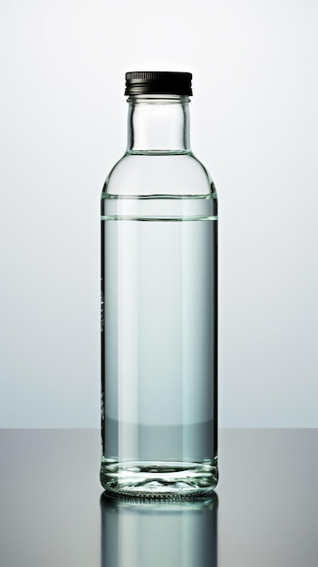 Żywa, trójwymiarowa butelka wody na czystym białym płótnie Pionowa tapeta mobilna