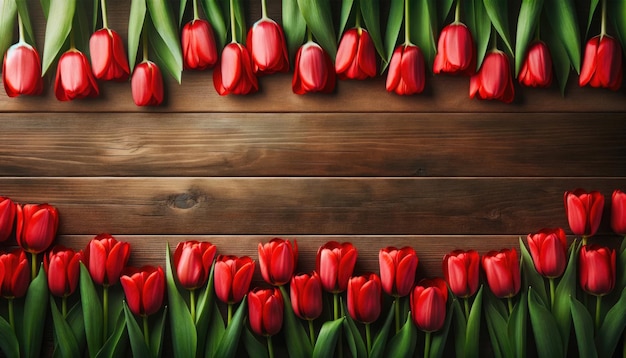 Żywe czerwone tulipany na tle