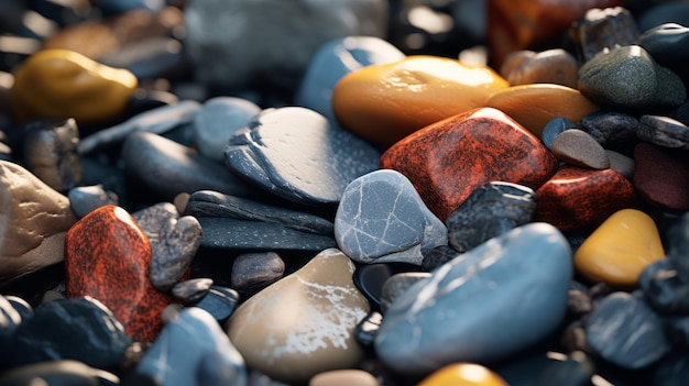 Zdjęcie Żywe kolorowe skały i kamienie w stylu unreal engine 5