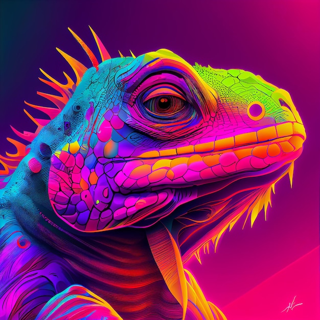 Zdjęcie Żywe kolory iguana