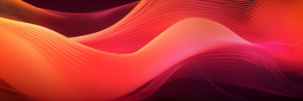 Żywe krzywe abstrakcyjny wzór tła lub tapeta różowy i pomarańczowy gradient Generative AI