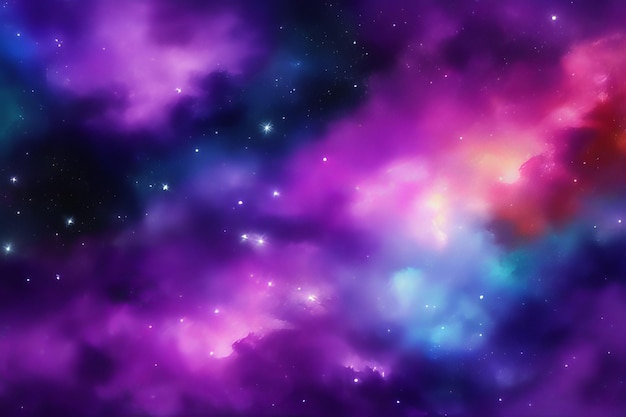 Zdjęcie Żywe marzenia fioletowy abstrakcyjny wszechświat akwarelowy
