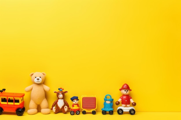 Żywe mieszkanie w zdumiewającym asortymencie zabawek dla niemowląt i dzieci Grace na żółtym tle Offeri
