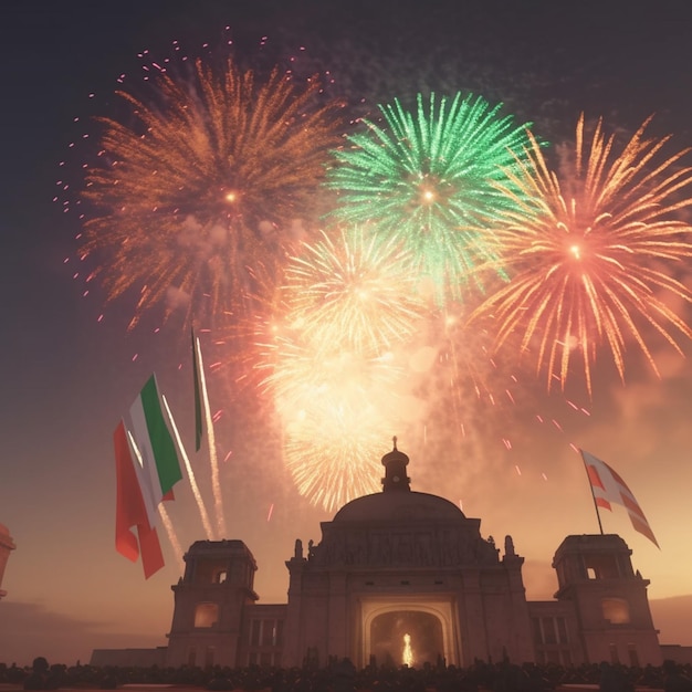 Żywe uroczystości Dnia Niepodległości, zdjęcie meksykańskiego patriotyzmu.