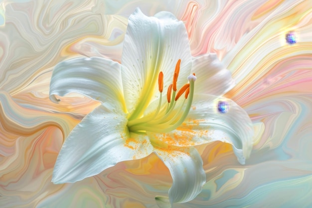 Żywe wizje: nowoczesne spojrzenie na tradycyjną lilię wielkanocną skoncentrowaną na abstrakcyjnym pięknie