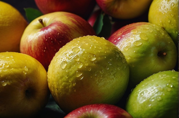 żywe zdjęcie soku z cytryny na jabłkach