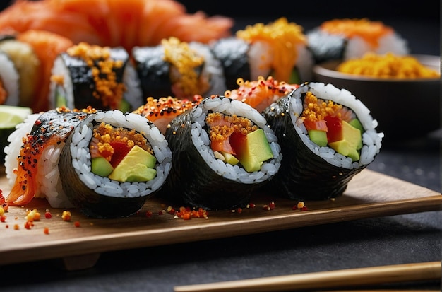 żywe zdjęcie Sushi Rolls z Shichimi Togarashi