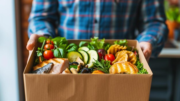 Zdjęcie Żywność w pudełku bezpieczeństwo darowizny żywności generative ai