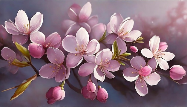 żywy bukiet kwiatów wiśni rozjaśnia wiosnę na świeżym powietrzu